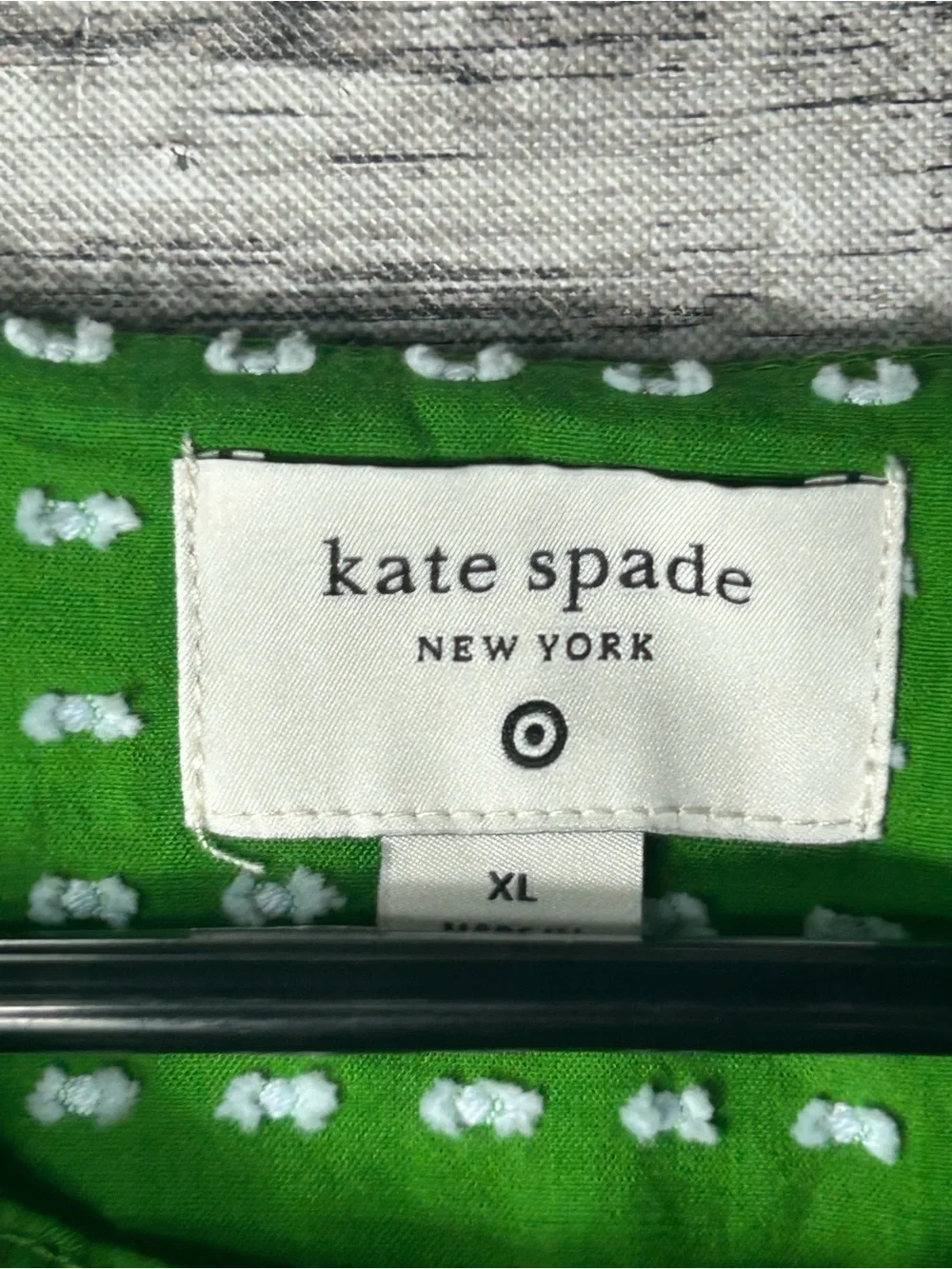 kate spade Green Tie-Front Short Sleeve Blouse XL